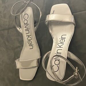 Calvin Klein Metallic Silver Sandals
